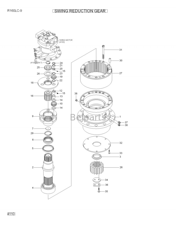 Klein Graafwerktuig r160lc-9 r210lc-9 de Schommelingsversnellingsbak van Assy 31Q6-10140 van de Schommelingsvermindering voor Hyundai