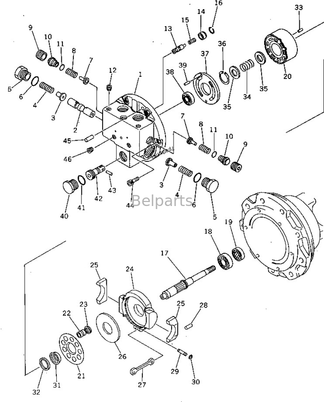 jaren '20-60-22101 de Definitieve Aandrijving van Assy Mini Excavator Pc 40-5 KOMATSU van de reismotor