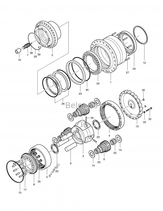 DX255LC de Reismotor van graafwerktuigtravelling motors K1011413A Hydraulisch voor Doosan