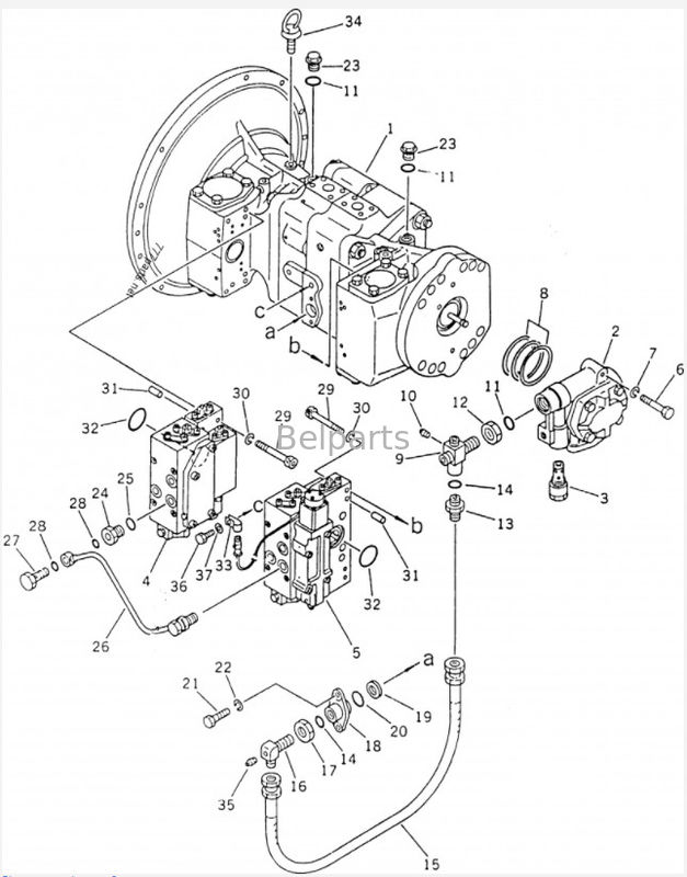 Pc220 het Graafwerktuig Main Pump Pc 220 van PC 220-3 Belparts Hydraulische Pomp 5 pc220-5 pc220-7 708-25-01054 voor KOMATSU
