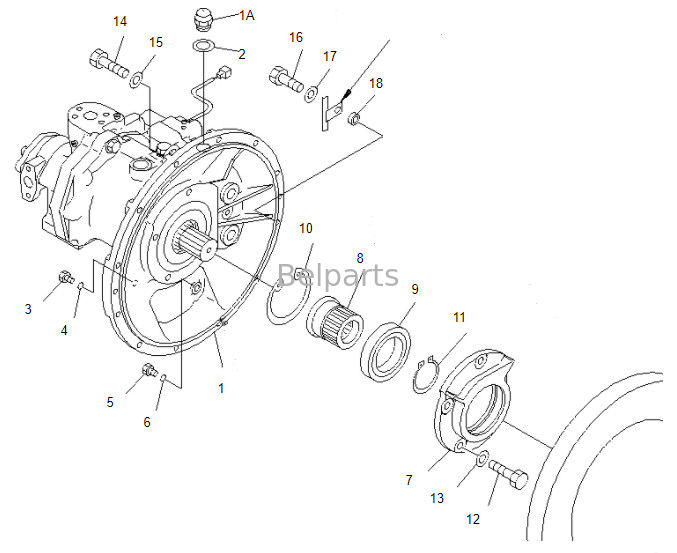Belpartsgraafwerktuig Pc 100-6 pc120-6 pc120-2 Hoofd de Pomp708-1l-00070 Hydraulische Pomp van Pc100 voor KOMATSU