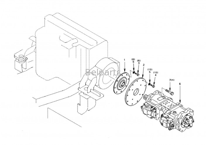 Belparts Graafmachine  360 ec360 ec210blc ec460 graafmachine hydraulische hoofdpomp assy SA 7220-00700