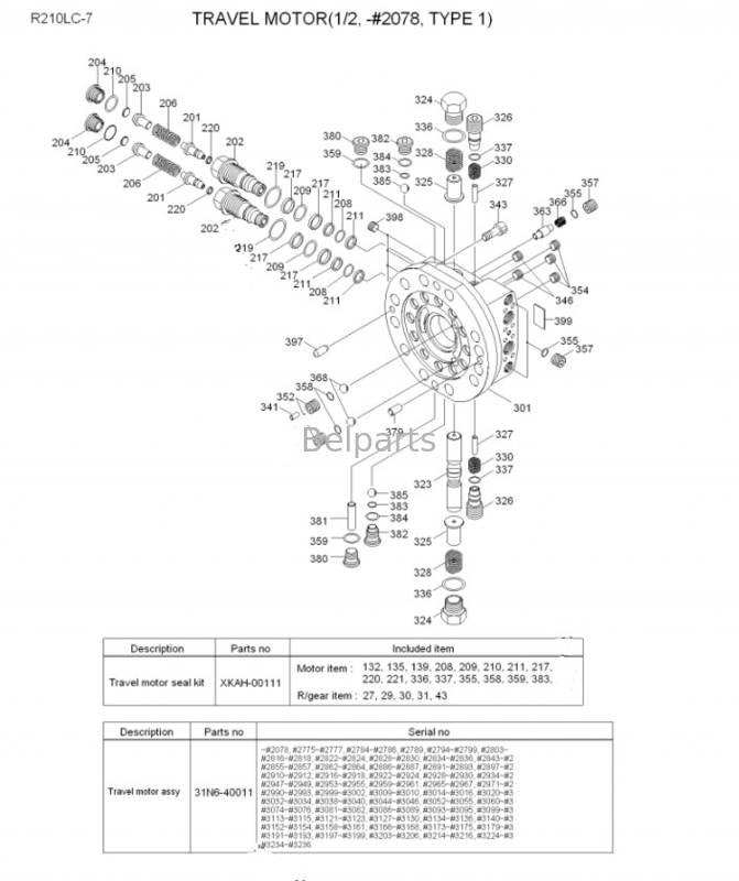 Het Belpartsgraafwerktuig Final Drive To Hyundai 210 Lc7 R210 lc-7 r210lc-7 reist Motor die 31N6-40010 dragen