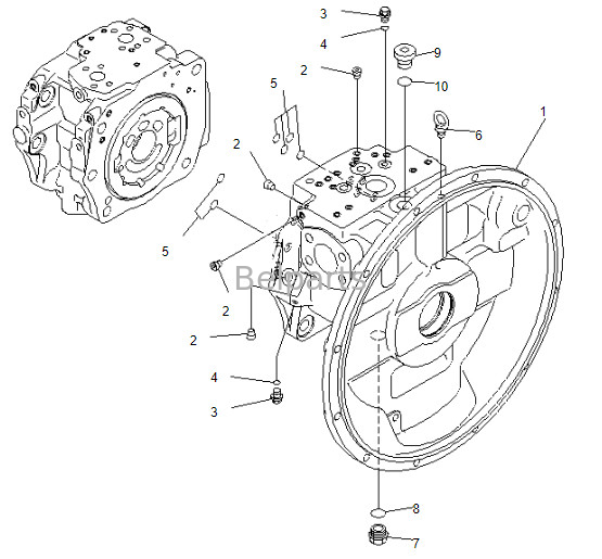 De Hydraulische Pomp 708-2H-00026 van Main Pump Pc 400-7 van het Belpartsgraafwerktuig voor KOMATSU