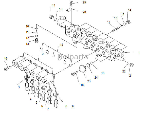 Belpartsgraafwerktuig Solenoid Valve pc200-7 20Y-60-31211 209-60-77250 voor KOMATSU