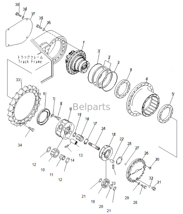 Graafwerktuig Travel Motor Assy pc200-8 Definitieve Aandrijving 708-8F-00250 voor KOMATSU