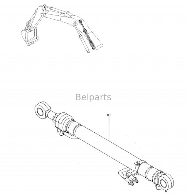 Belparts Graafmachine Hydraulisch EX270-5 EX270LC-5 EX280LCH-5 Boom Arm Bucket Cylinder Assy Voor Hitachi 9147235 9147237