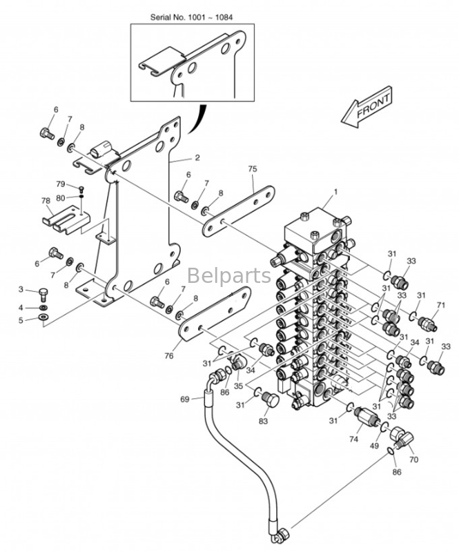 DX75 DH75 hoofdcontroleventil voor Doosan Daewoo 420-00357A 420-00357B