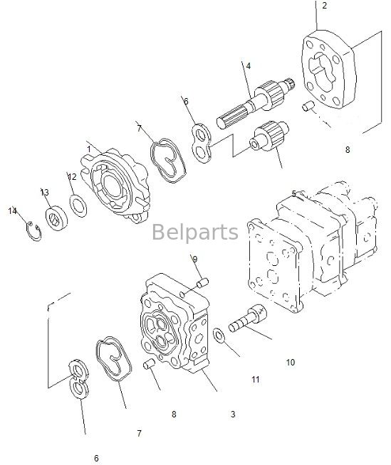PC50MR-2 9086 Belparts Graafmachine Hoofdpomp Voor Komatsu Hydraulische Pomp 708-3S-00461 705-41-08090