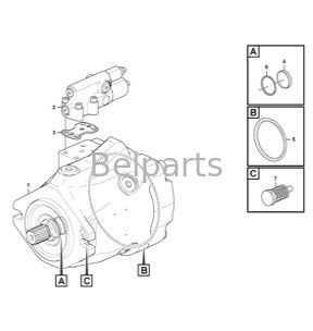 Excavator Hydraulische pomp A25F A30F A35F A40F L90F L110F L120F 150F Voor geaccumuleerde dumptrack VOE 15140666 17458128