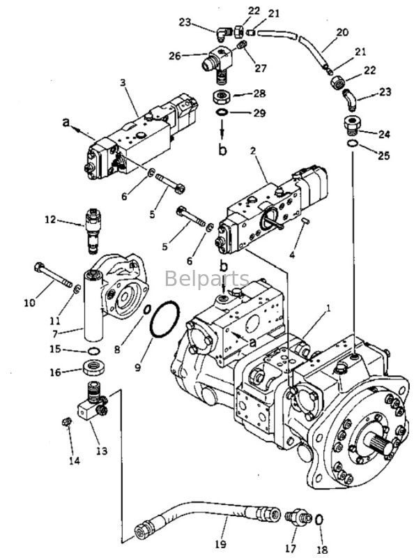 Belparts graafmachine hoofdpomp PC75UU-1 PC75UU-2 Hydraulische pomp 708-21-02023 708-21-02022 708-21-02021 21W-60-22111