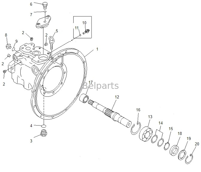 Hoofdpomp PC75UU-3 PC78US-5 Hydraulische hoofdpomp 708-1W-00241 708-1W-00210 Voor Komatsu