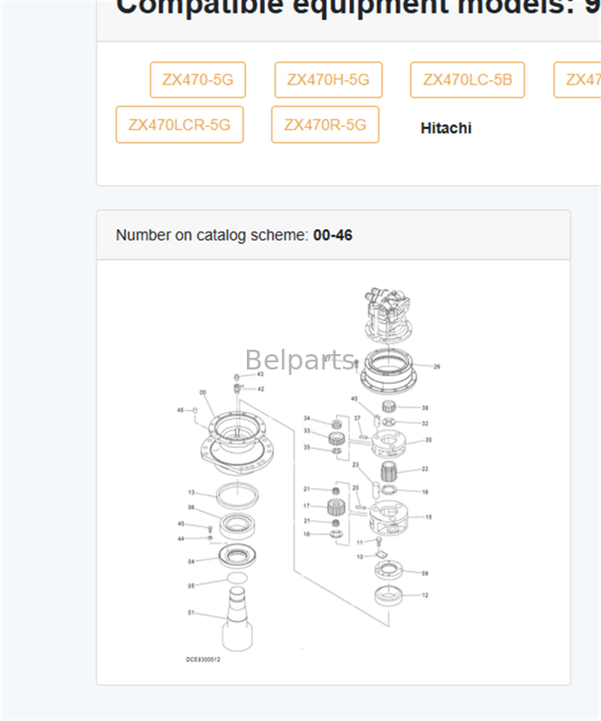 Houten behuizing graafmachine swing versnellingsbak ZX470 versnellingsbak reductie versnellingsbak 9300512 Voor Hitachi