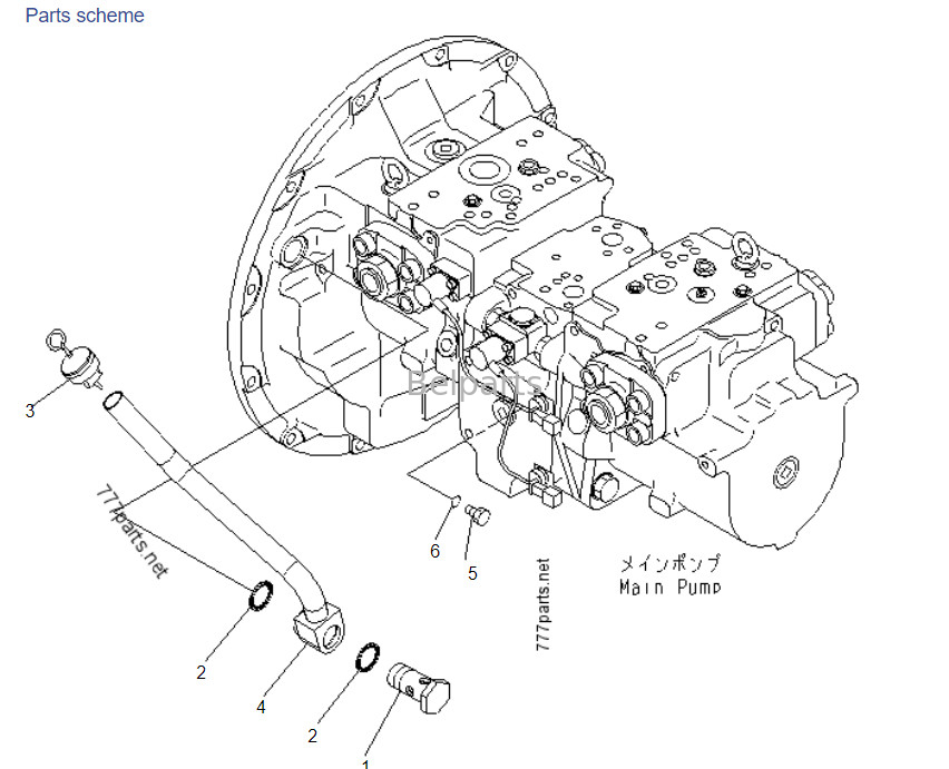 Komatsu PC400-7 708-2H-00022 708-2H-00450 708-2H-00460 Hydraulische hoofdpomp voor onderdelen van mini-graafmachines