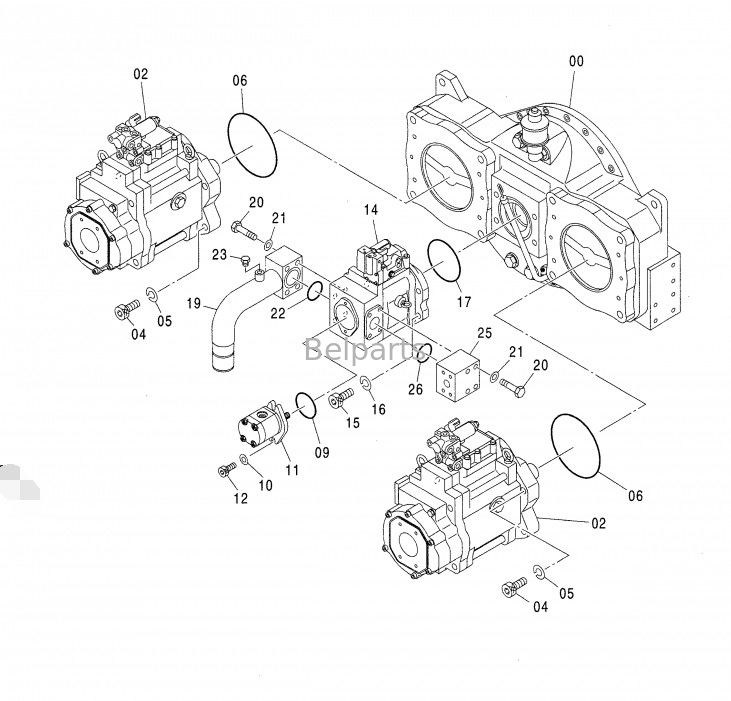 Onderdelen voor graafmachines ZX850-3 ZX650-3 4635645 Hydraulische pompassemblage voor K3V280