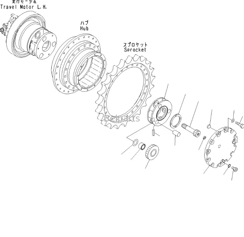 Belparts laatste aandrijving D31EX-22 D37PX-22 D39EX-22 Graafmachine Reismotor 706-8F-01110 11Y-27-30301 Voor Komatsu