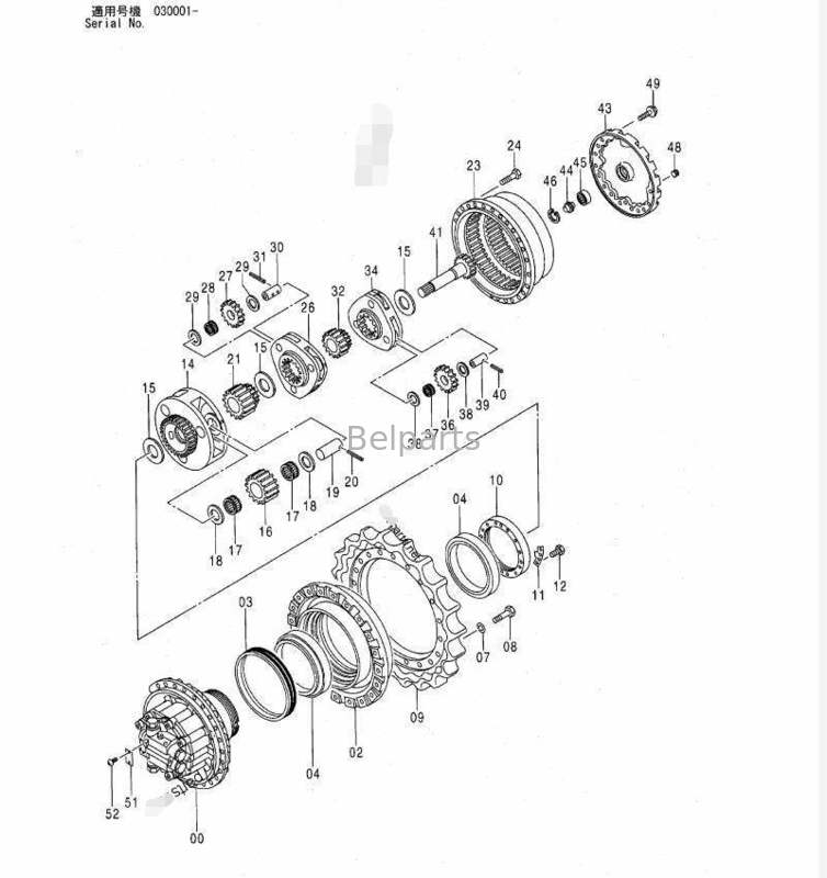 ZAXIS230 ZX230LC ZX240 ZX250 hydraulische motor 9190294 9196318 reismotor assemblage voor Hitachi graafmachine onderdelen
