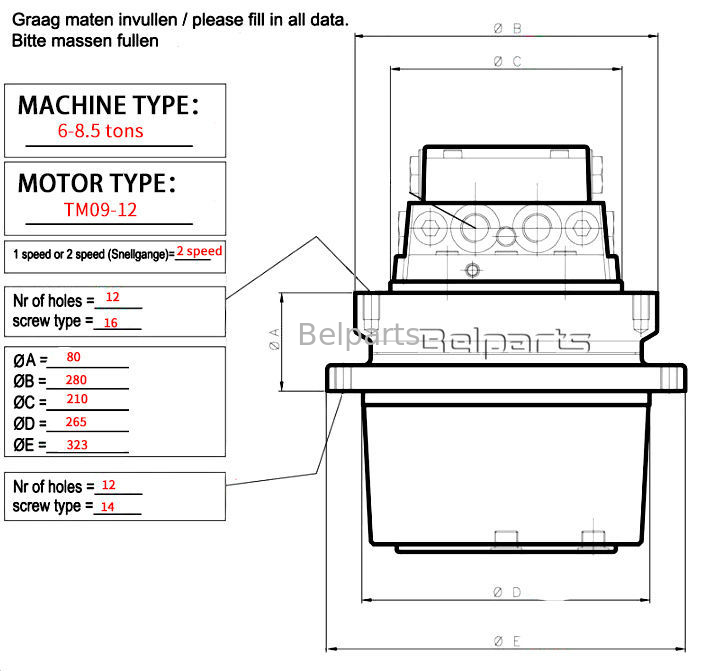 Belparts graafmachine DH290LC-V draaige reductie 2101-1025G 2101-1025E 2101-1025H Doosan graafmachine draaige versnellingen