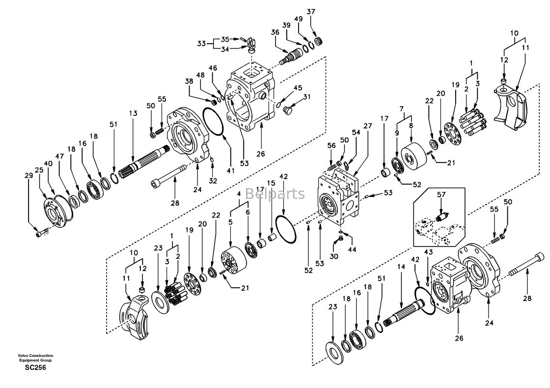 EC140 Hydraulische pomp voor excavatoronderdelen K3V63DT-9N09-14T Hoofdkolvenpomp SA 1142-05460