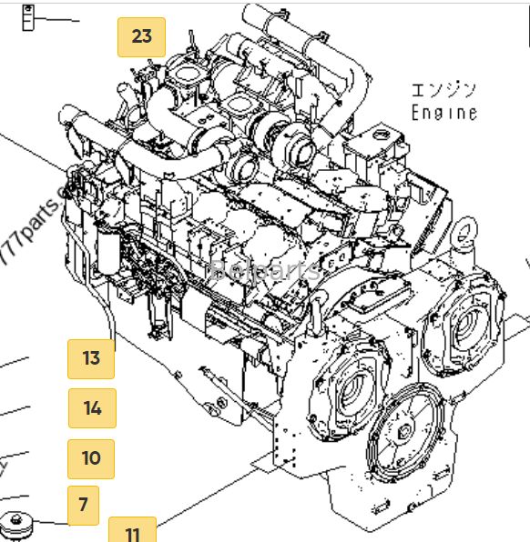 CUMMINSS Dieselmotor Assemblage SAA12V140E-3C-02 Voor KOMATSU PC2000-8 Graafmachine Originele bevestiging