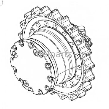 John Deere 15 Mini-graafmachine met eindaandrijving, onderdeel AT111860 AT111858 Reismotorreductiemiddel