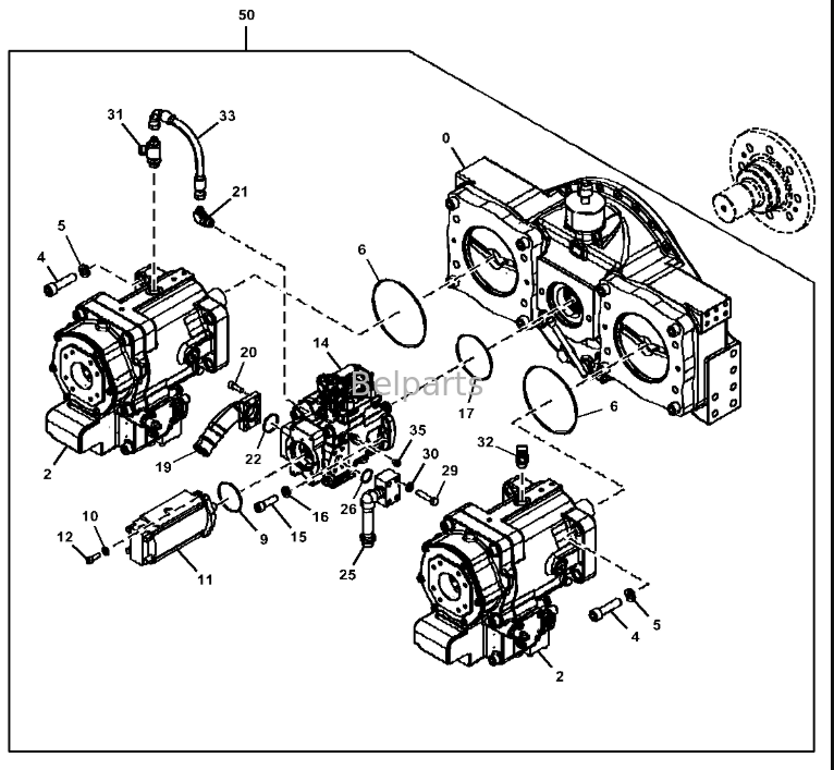 Deere 670G 870G LC 670 870 P-Tier Hoofdhydraulische pomp 9298854 PG202169 FYB60000412 FYB60000413 voor graafmachine Vervang onderdeel
