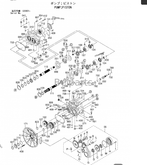 Hitachi zx450-3 zx450lc-3 zx470r-3 zx470h-3 zx470lch-3 zx500lc-3 zx520lch-3 Hoofd Hydraulische Pomp K5V200DPH-OE02 4633472 4633474 voor Graafwerktuigdeel