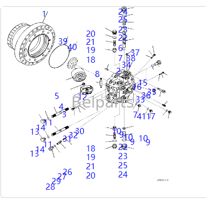 706-8J-01411 706-8J-01421 Reismotor voor KOMATSU PC450-7 PC450LC-7 PC450-8 PC450LC-8 PC490-10 PC490LC-10 Graafmachine Deel Hydraulische spoormotor