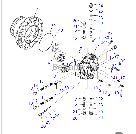 706-8J-01030 Reismotor voor KOMATSU PC400-7 PC450-7 PC400LC-8 PC400-8 PC450-8 PC450LC-8 PC450LCHD-8 PC490LC-10 PC490-10 PC350HD-8 PC350LL-7E0 Track Motor Alleen Graafmachine Onderdelen