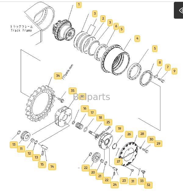 208-27-00240 Final Driver voor PC400-7 PC400LC-7 PC450-7 PC450LC-7 Graafmachine Onderdelen Reismotor met Versnellingsbak Track Reducer