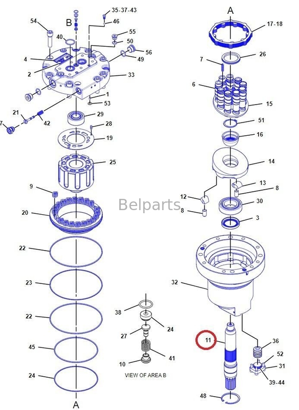 Het Graafwerktuig Swing Motor Shaft 167-3855 van machinesMotoronderdelen E330D E336D voor