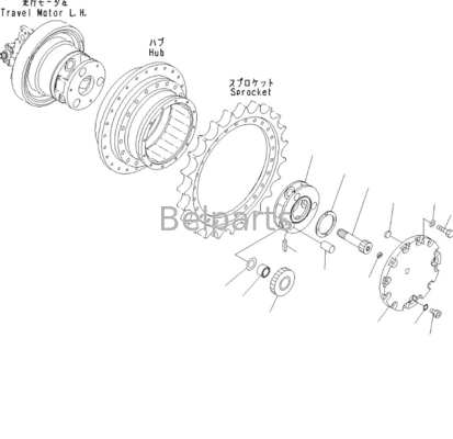 Belparts laatste aandrijving D31EX-22 D37PX-22 D39EX-22 Graafmachine Reismotor 706-8F-01110 11Y-27-30301 Voor Komatsu